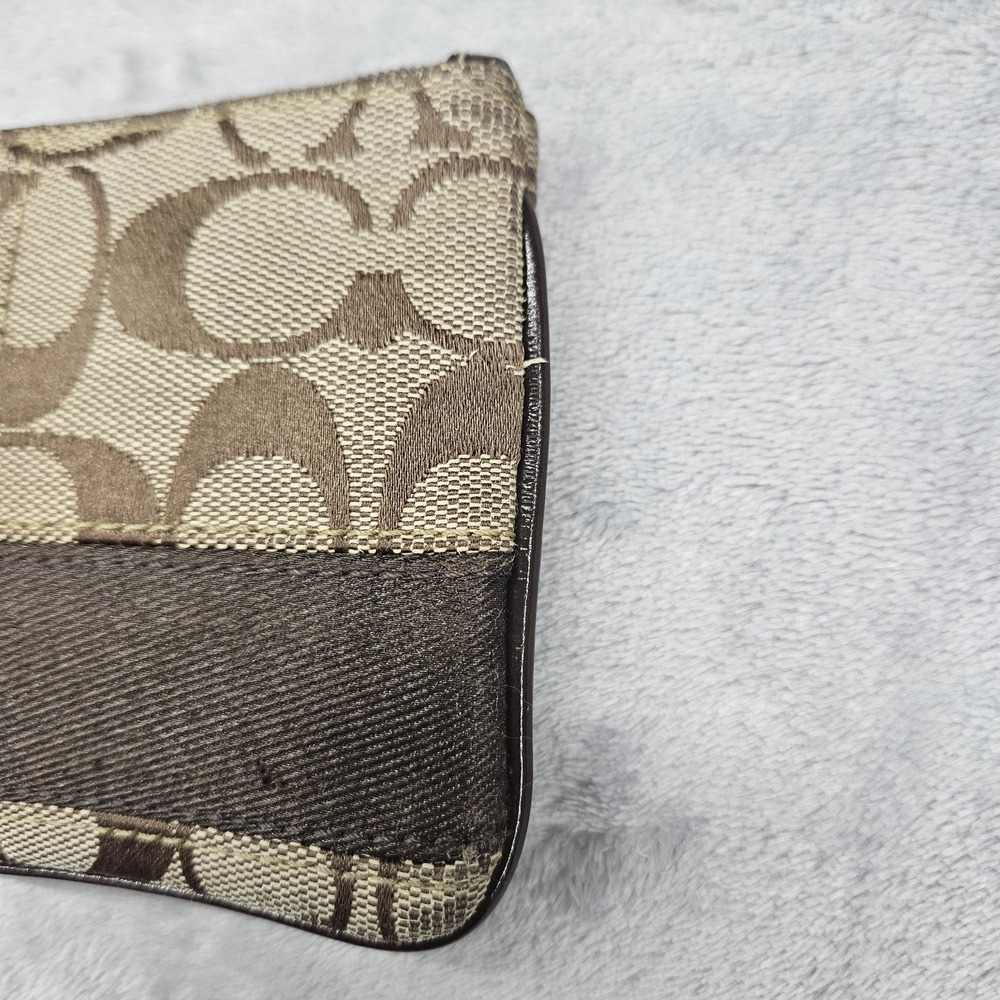 Coach Signature Tote Bag Bundle Brown Khaki Y2K Wristlet Glasses & Case 10124 - Picture 11 of 16
